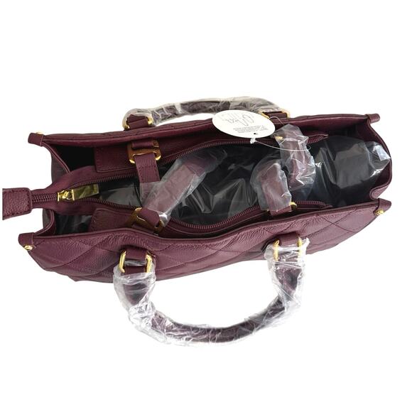 NWT Joy Mangano First class luxury leather quilted handbag wallet - Picture 4 of 11